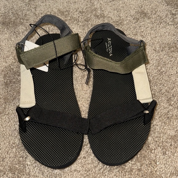 Arizona Jean Co Jenica Sandals Size 10 Color Olive Black Cream - Picture 2 of 7